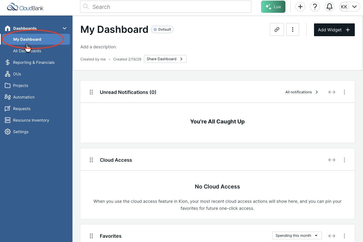 Default Dashboard